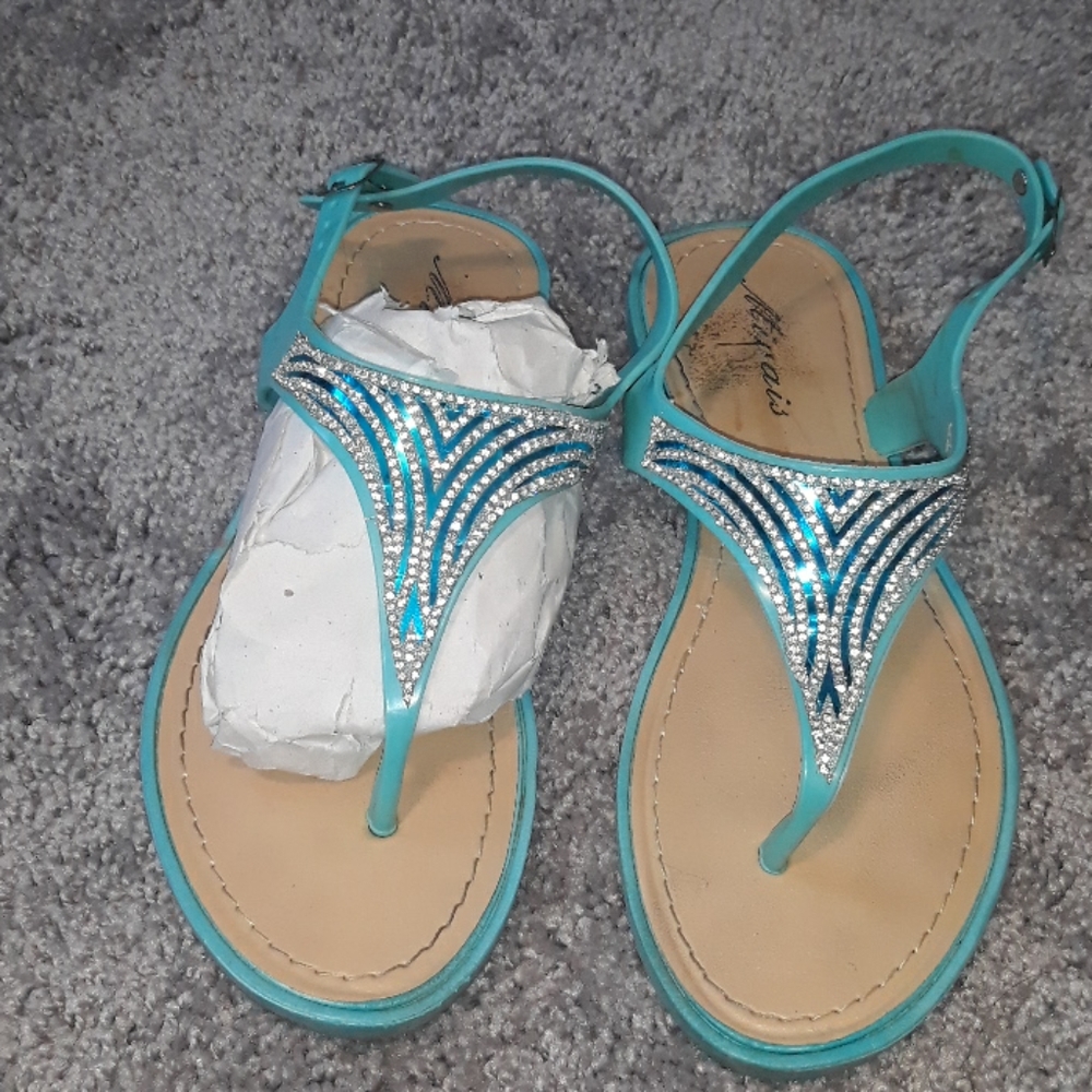 Teal RHINESTONE Sandal